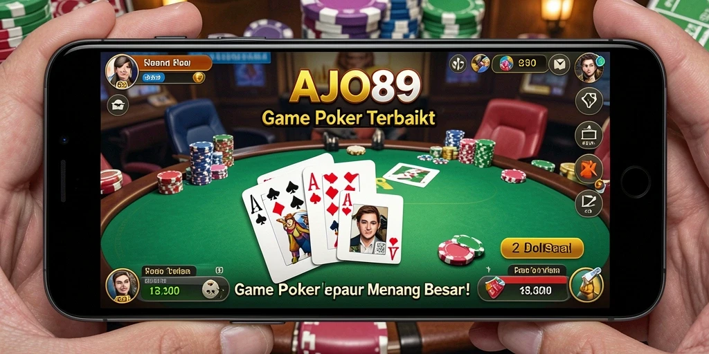 Screenshot AJO89 menampilkan aksi seru permainan Poker online.