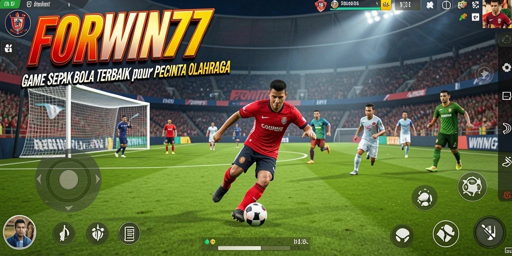 Screenshot gameplay FORWIN77 menunjukkan aksi pertandingan yang mendebarkan.