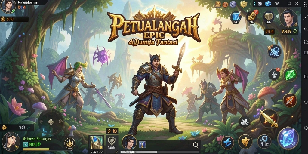 Tampilan screenshot utama HARAPJP menampilkan aksi pertarungan intens RPG.
