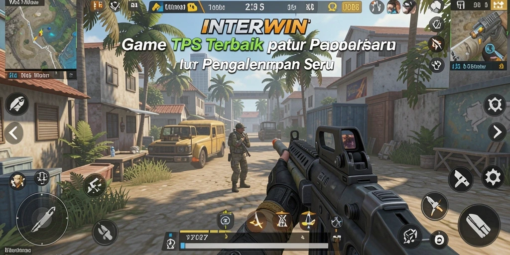 Tangkapan layar INTERWIN menunjukkan aksi seru dalam gameplay TPS.