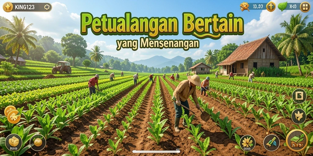Gameplay menarik dari KING123 saat mengelola ladang dengan penuh warna.