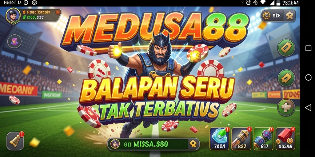 Tampilan gameplay seru dari <strong>MEDUSA88</strong> dengan aksi balapan yang intens.