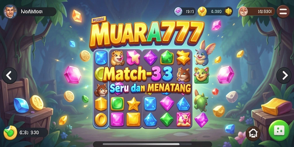 Gameplay Match-3 yang seru dan penuh warna di MUARA777.