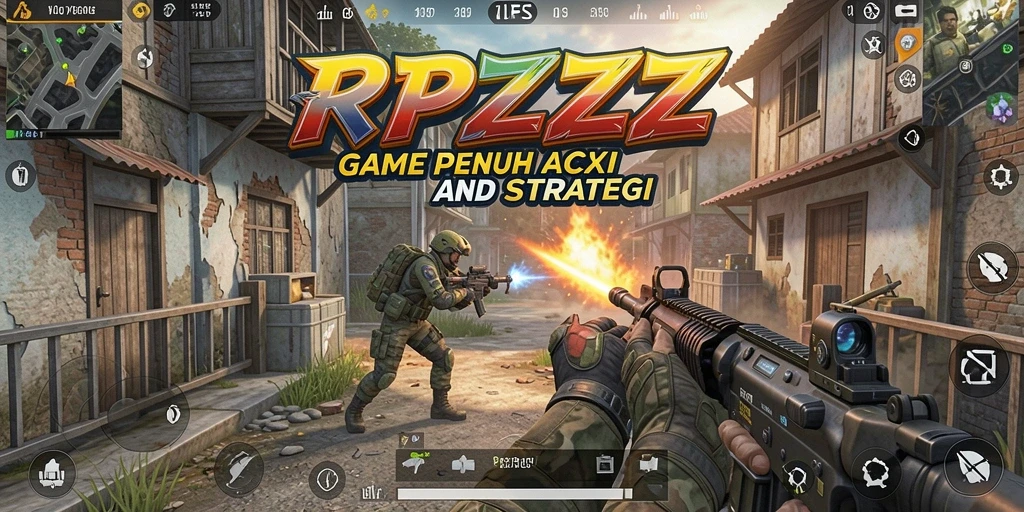 Screenshot menampilkan pertempuran intens dalam RPZZZ dengan grafik menakjubkan.