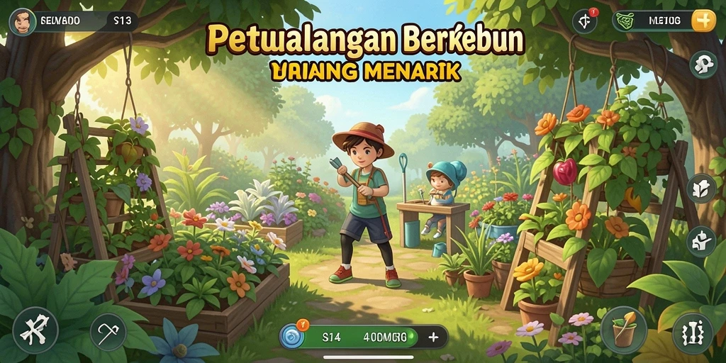 Tampilan gameplay S13 yang menarik saat berkebun.