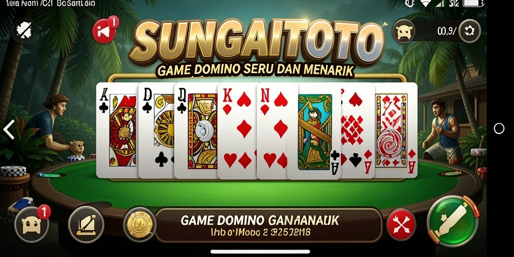 Screenshot menunjukkan gameplay Domino yang seru dan interaktif.