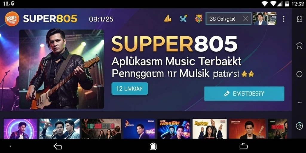 Tangkapan layar SUPER805 menampilkan pengguna menikmati gameplay interaktif musik.
